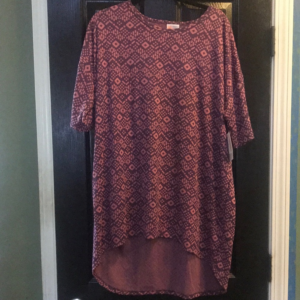 Lularoe Irma XL pink and purple design NEW